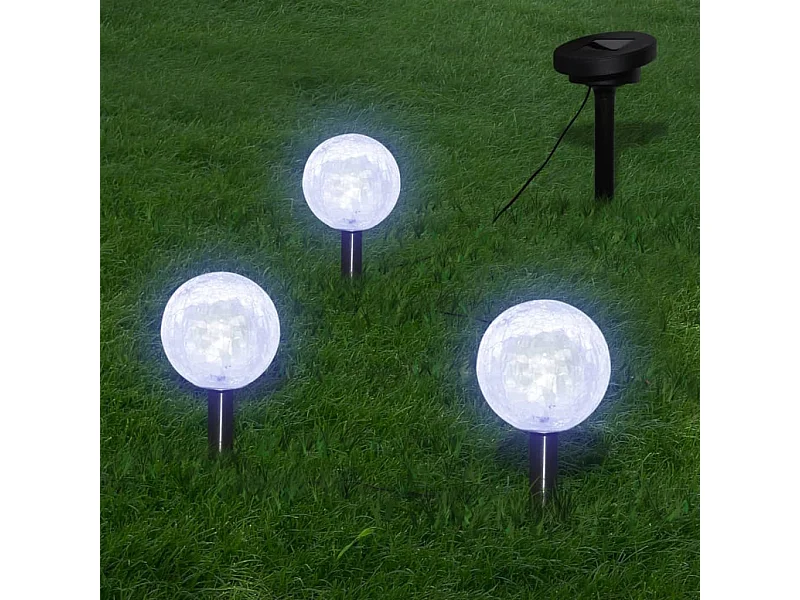 Lampes de jardin LED solaires 3 pcs avec piquet de sol FR524138