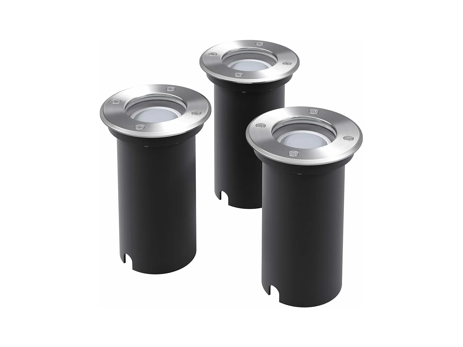 Lampes au sol à LED d'extérieur 3 pcs rond FR503109