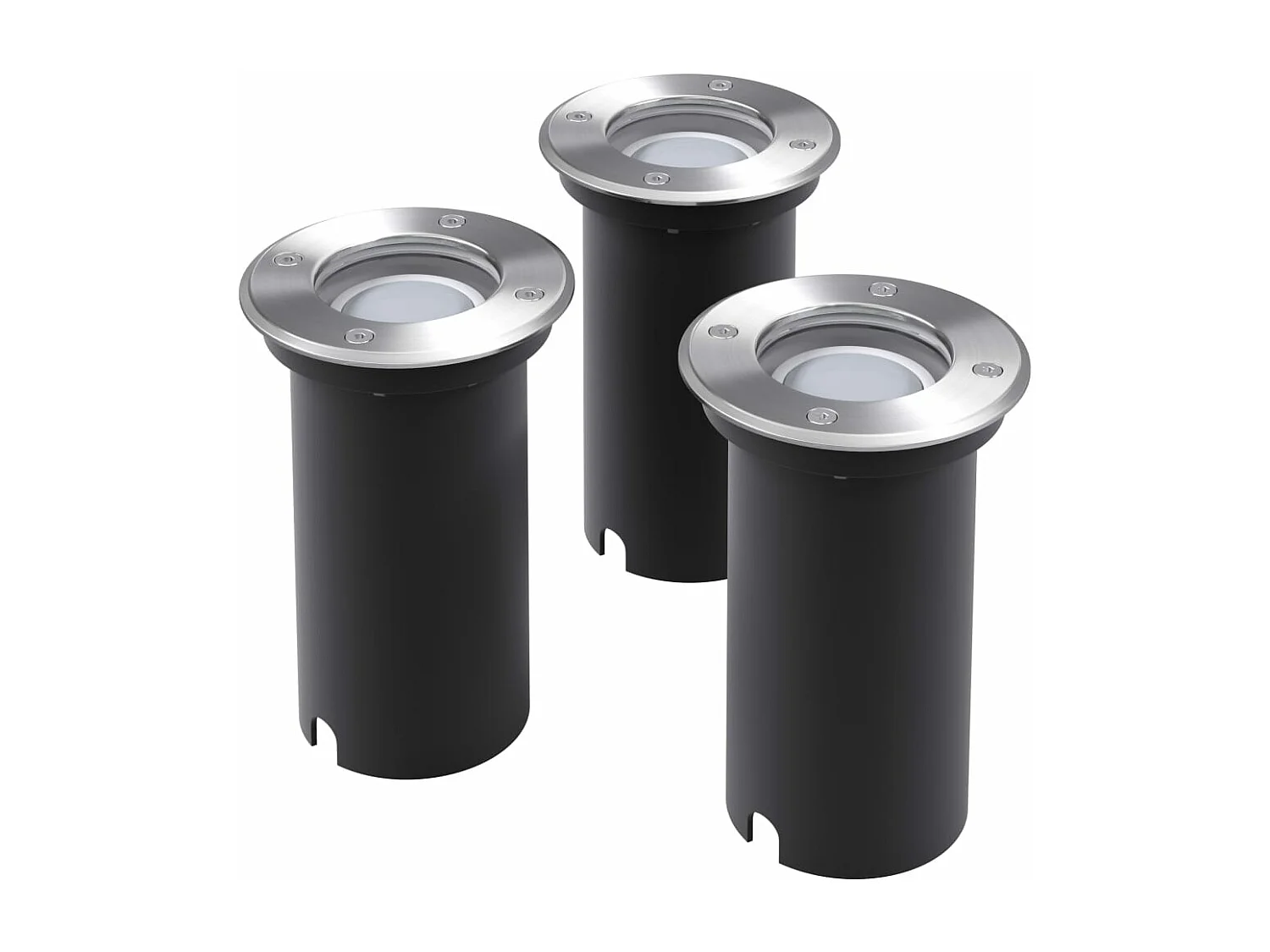 Iluminação LED p/ piso exterior, 3 pcs, redondo PT230655