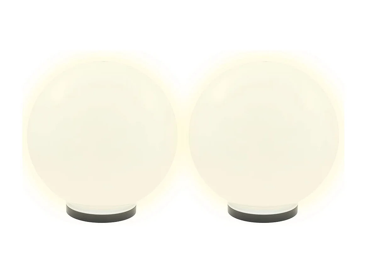 Juego de lámparas de bola LED 2 piezas esféricas 40 cm PMMA ES349915