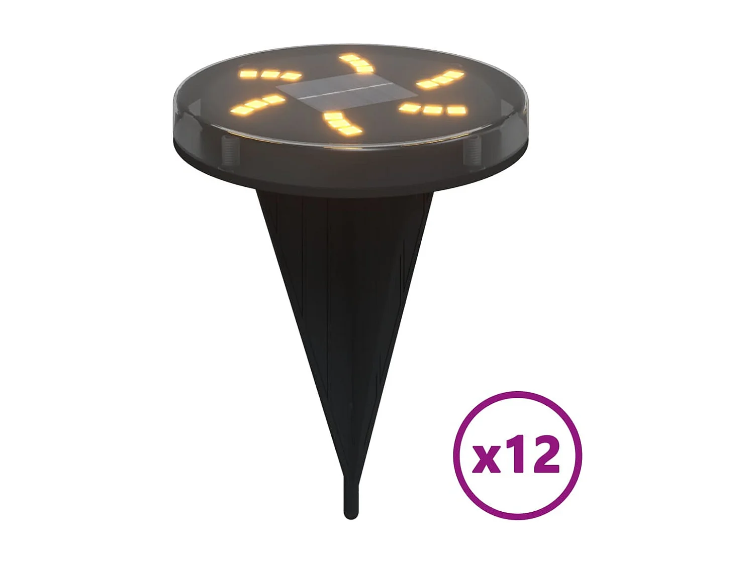 Luzes solares para exterior com espigões 12 pcs branco quente PT187598