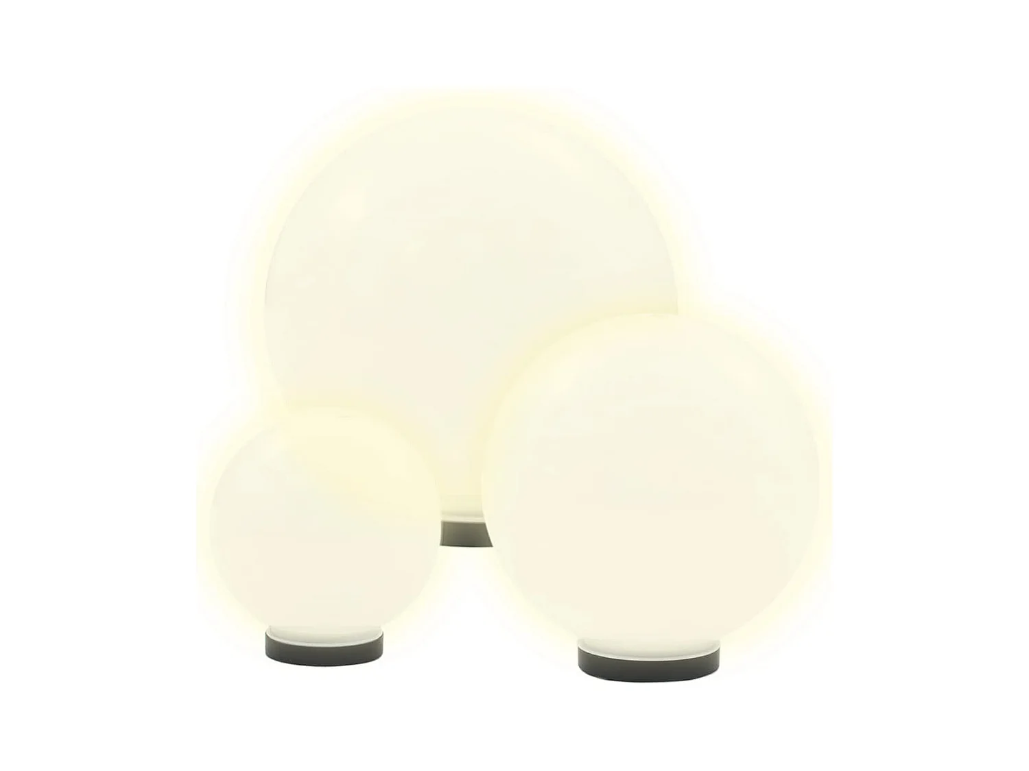 Jeu de lampe boule à LED 3 pcs PMMA sphérique 20/30/40 cm FR696522