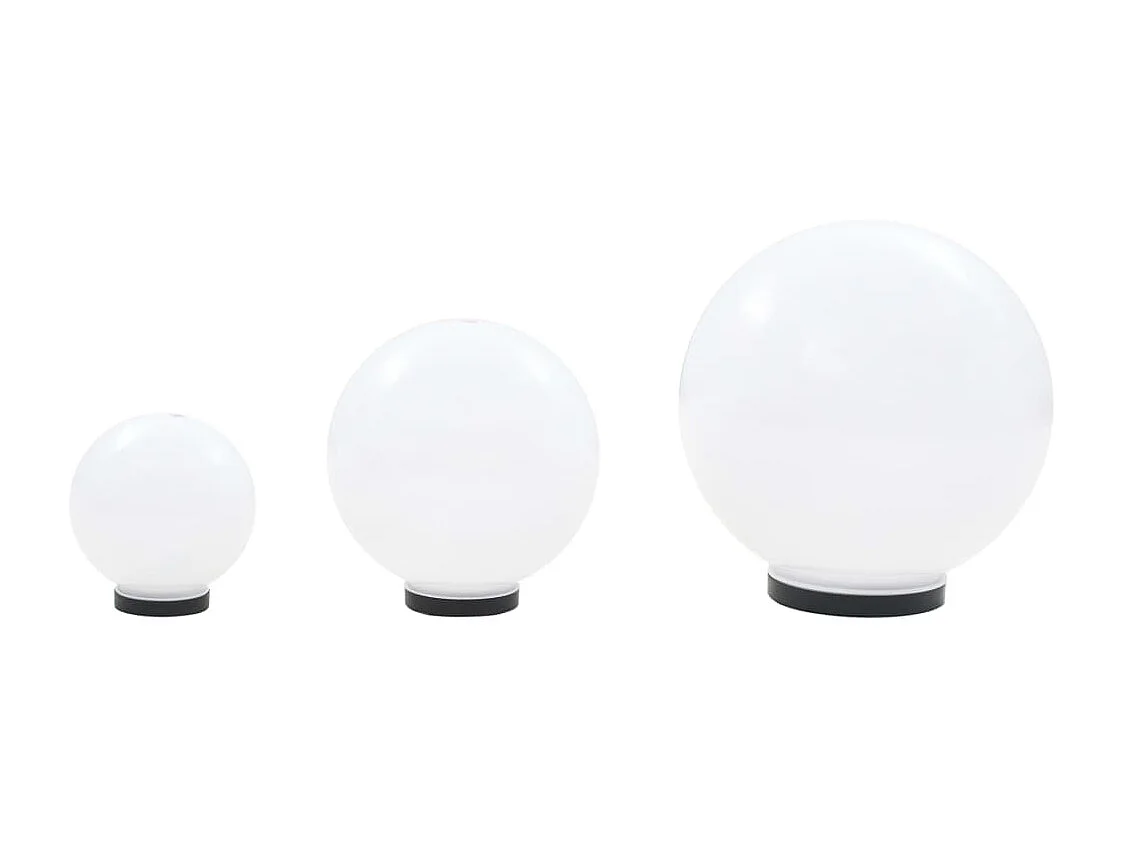 Jeu de lampe boule à LED 3 pcs PMMA sphérique 20/30/40 cm FR696522