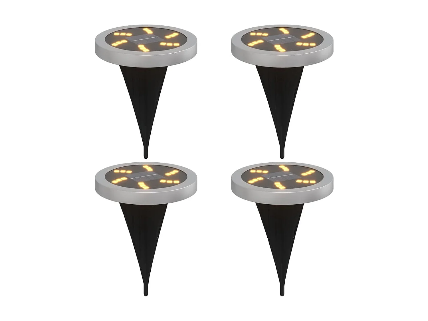 Lampes solaires de sol et piquets de sol extérieur 4 pcs FR497991
