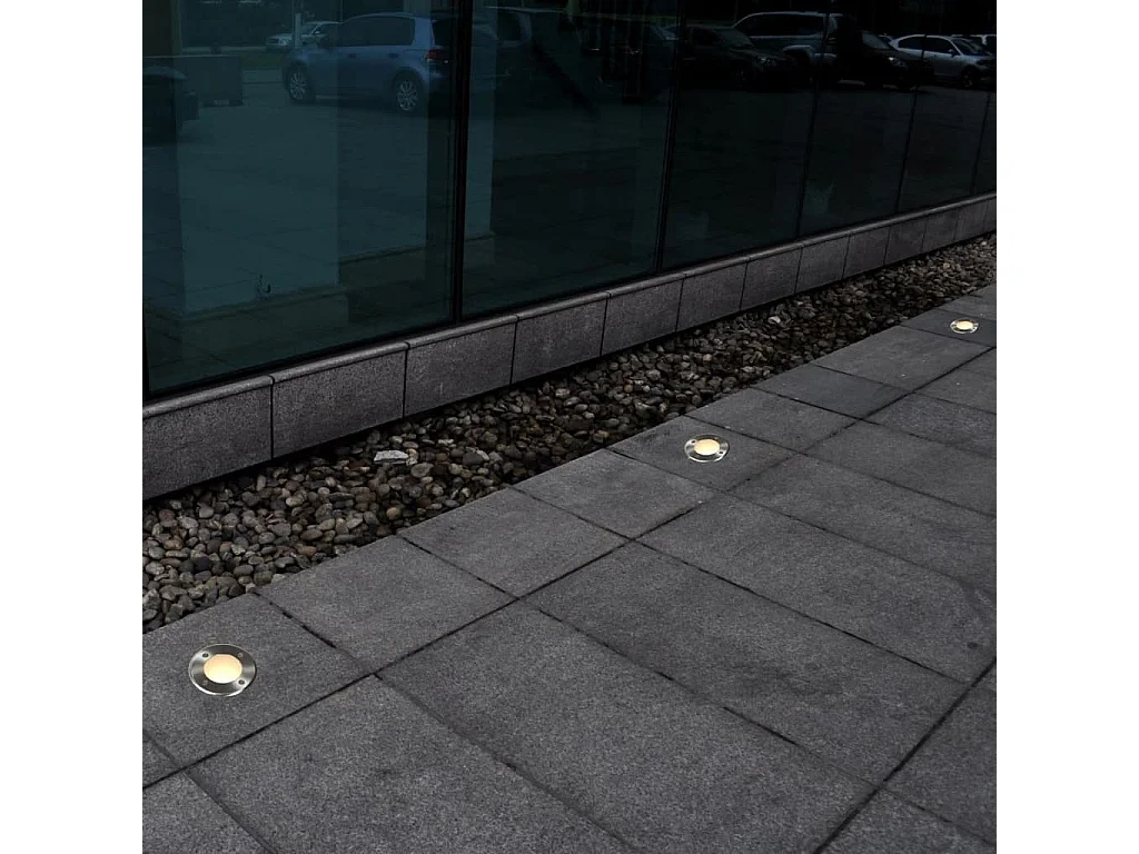 Iluminação redonda p/ piso exterior 12 pcs PT362055