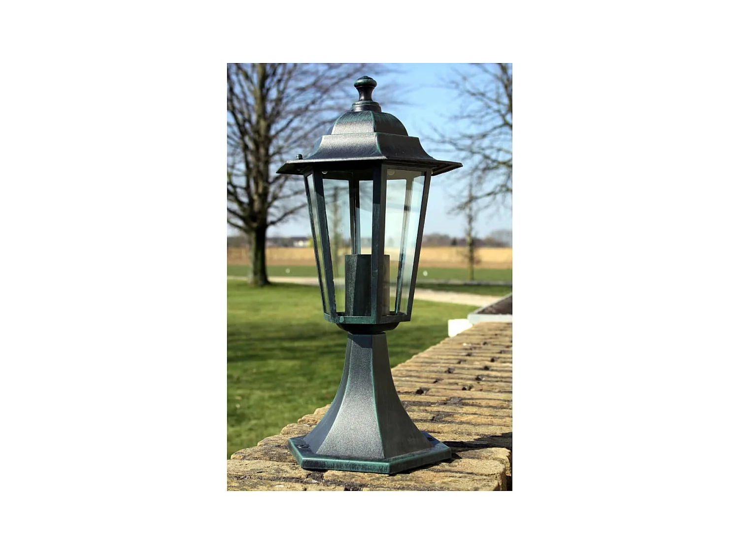 Tuinlampen 2 st aluminium donkergroen/zwart BE543079