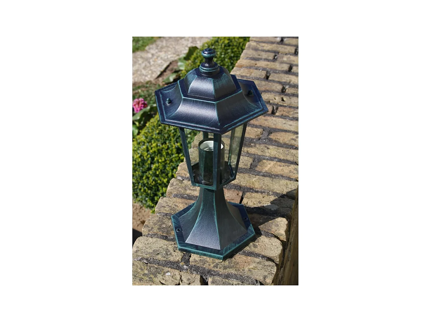 Tuinlampen 2 st aluminium donkergroen/zwart BE543079