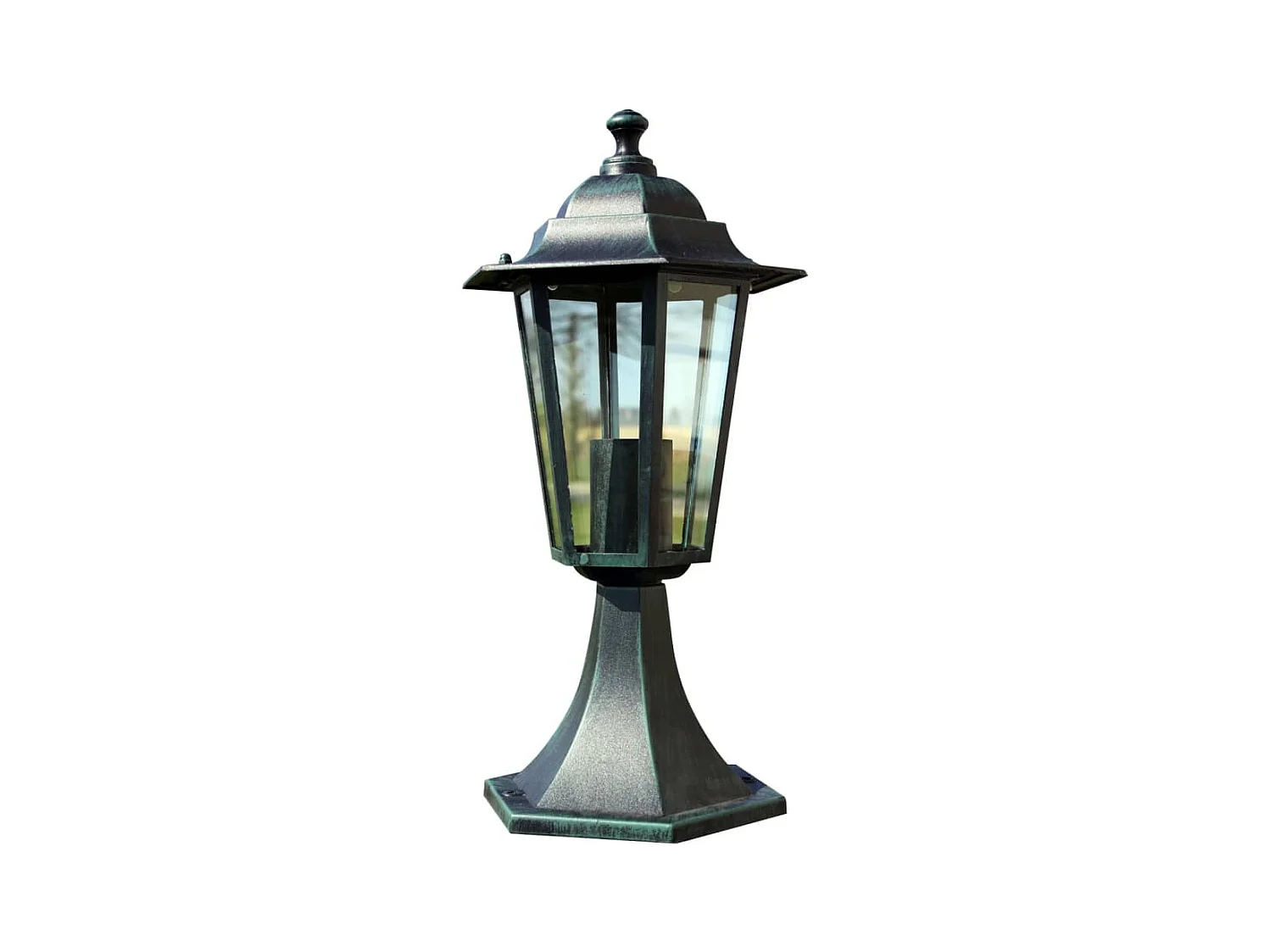 Tuinlampen 2 st aluminium donkergroen/zwart BE543079