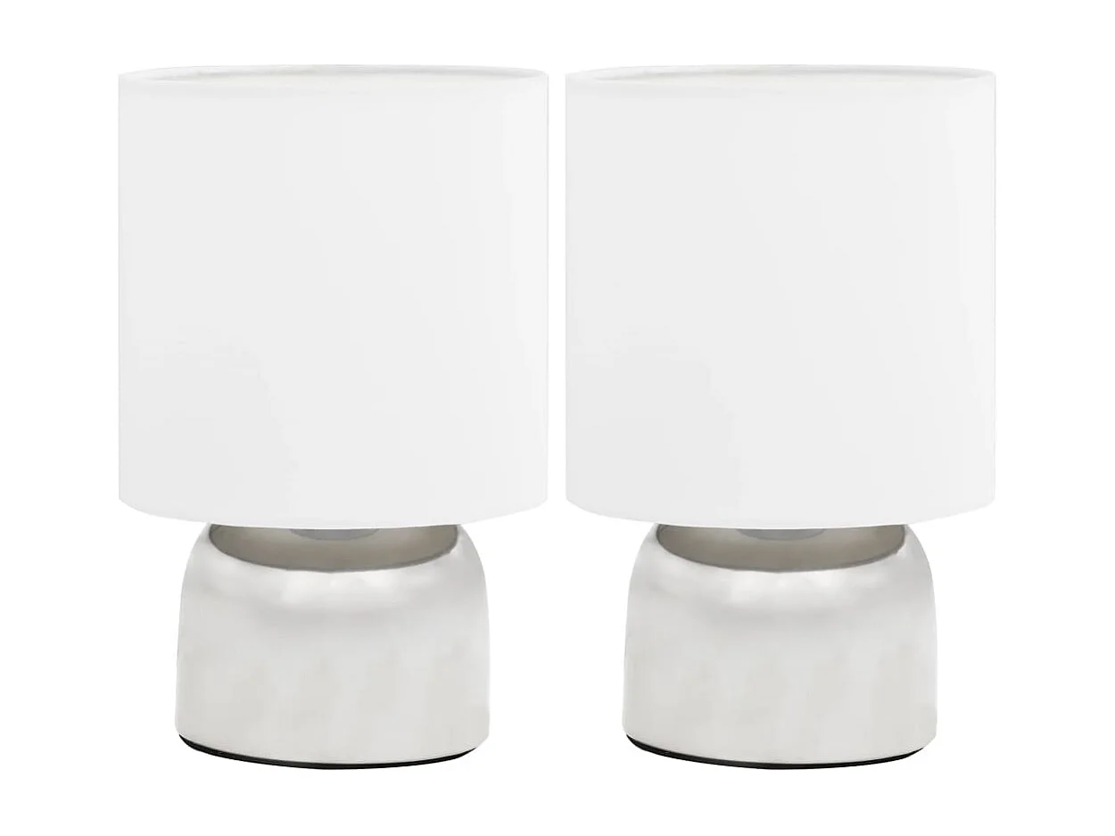 Lampes de table 2 pcs Bouton tactile Blanc E14 FR355542