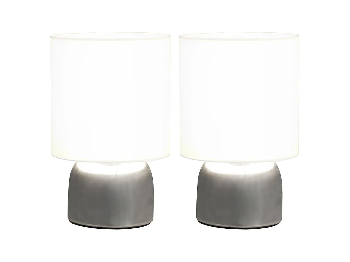 Lampes de table 2 pcs Bouton tactile Blanc E14 FR355542