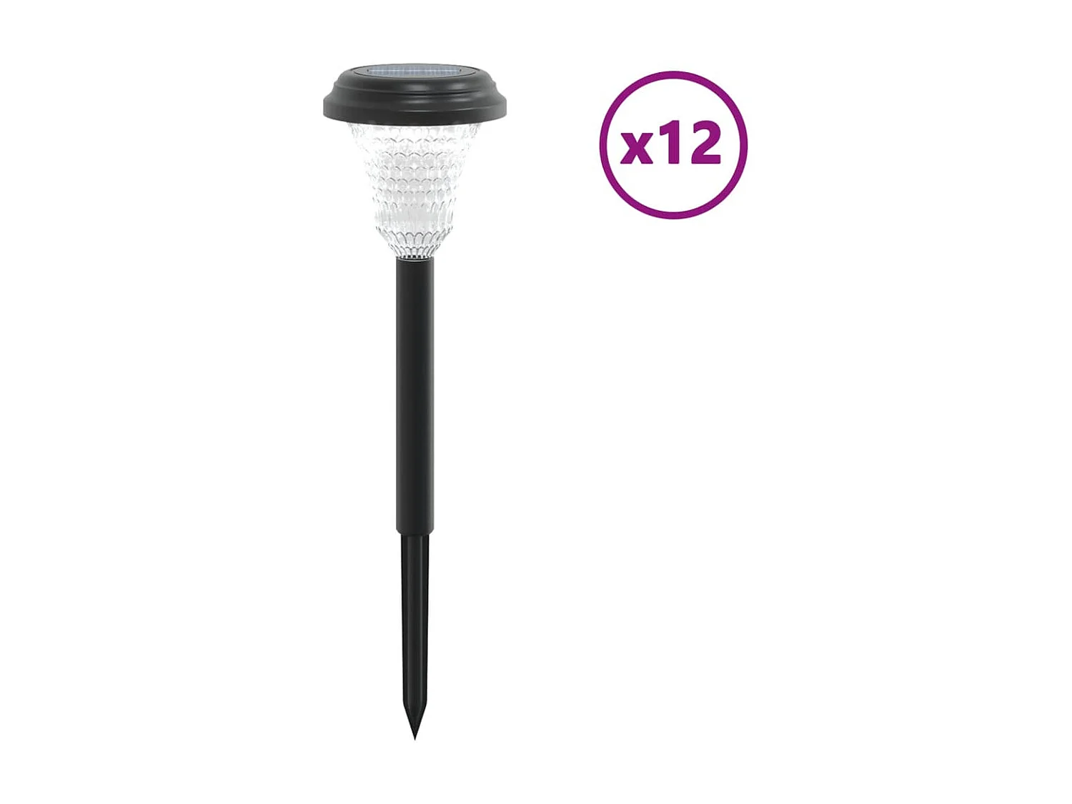 Luces solares de camino con picos de tierra 12 uds luz blanca ES440232
