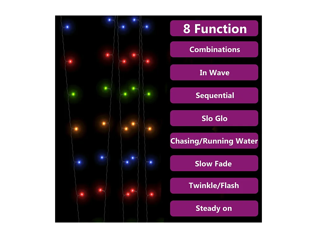 Lampes solaires 2 pcs 2x200 LED Multicolore Intérieur Extérieur FR440737
