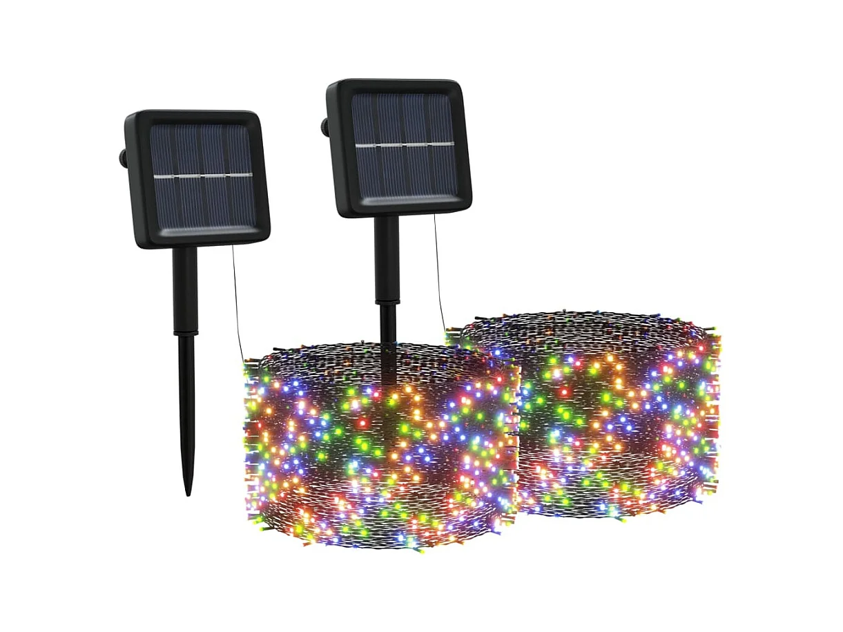 Lampes solaires 2 pcs 2x200 LED Multicolore Intérieur Extérieur FR440737