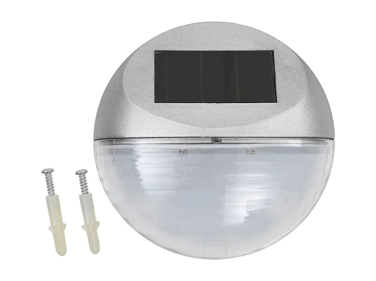LED-wandlampen solar rond zilver 12 st BE190058
