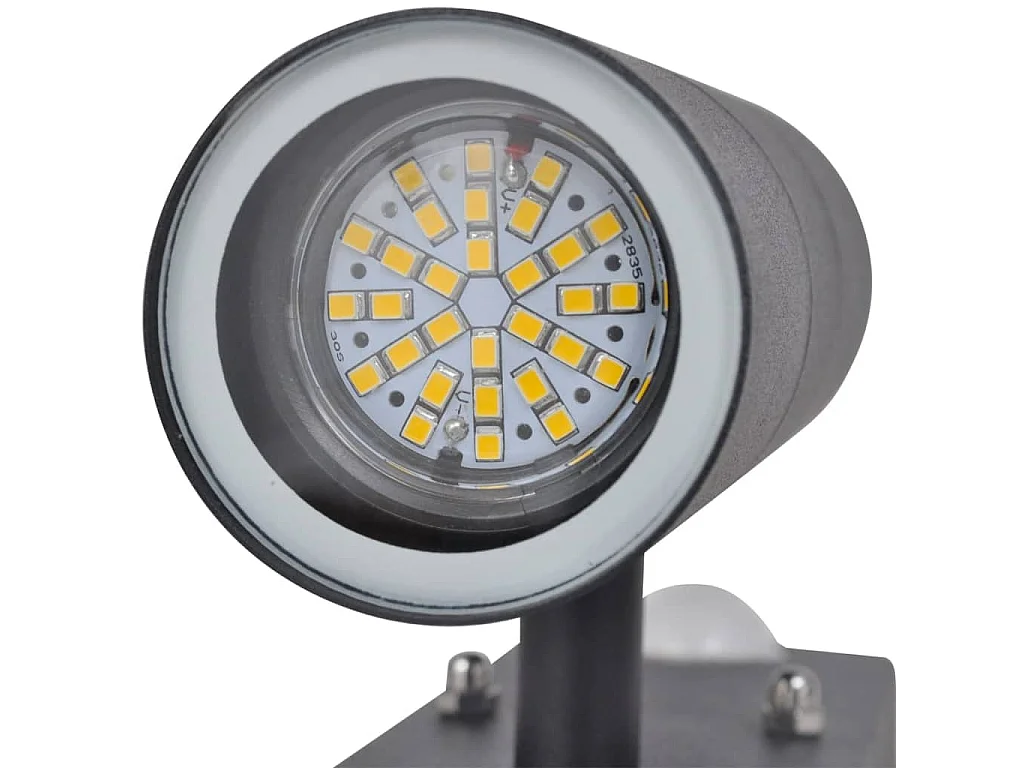 Aplique de pared con sensor y LED, acero inoxidable, negro ES118072