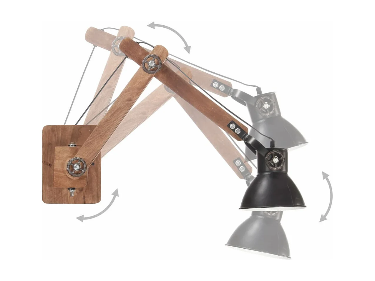 Lampe murale Style industriel Noir Rond E27 FR964543