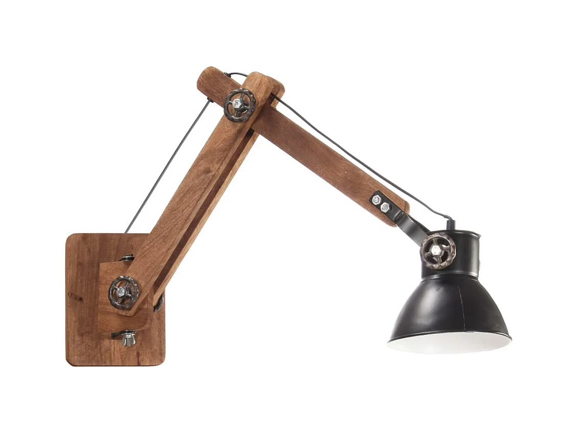 Candeeiro de parede redondo estilo industrial E27 preto PT948419