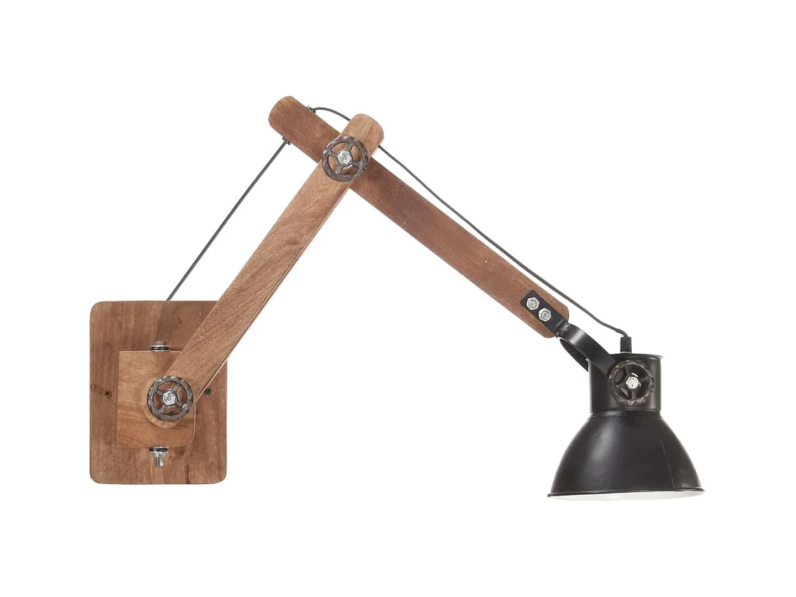 Candeeiro de parede redondo estilo industrial E27 preto PT948419