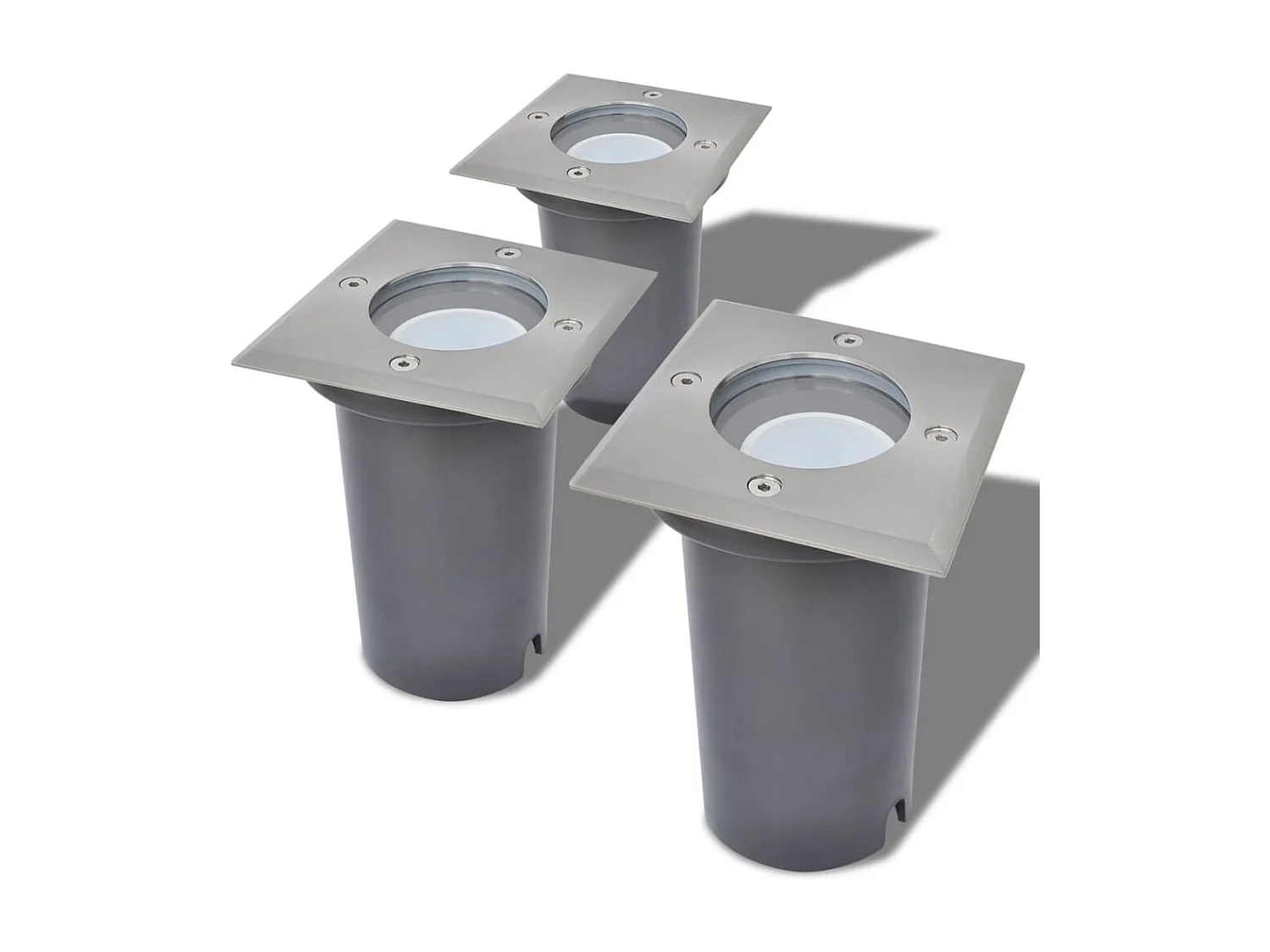 Lampes au sol à LED d'extérieur 3 pcs carré FR174171