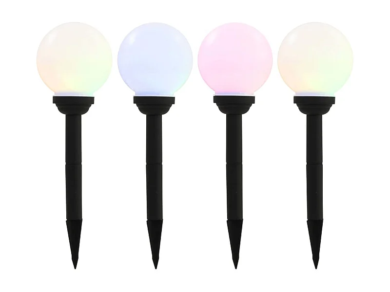 Lampe solaire sphérique LED de jardin 4 pcs 15 cm RVB FR901858