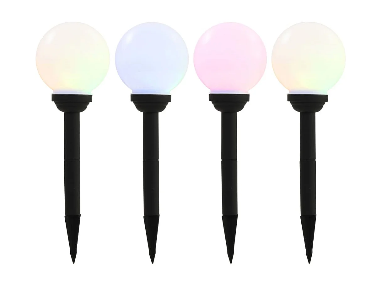 Lampe solaire sphérique LED de jardin 4 pcs 15 cm RVB FR901858