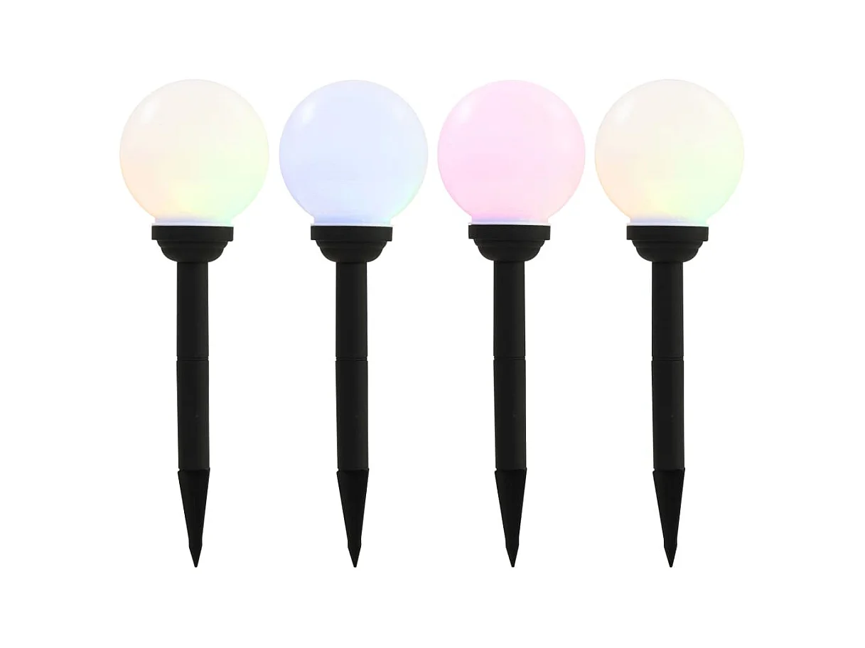 Lampe solaire sphérique LED de jardin 4 pcs 15 cm RVB FR901858