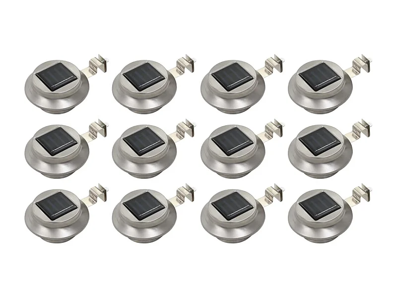 Lampes solaires à LED rondes d'extérieur 12 pcs 12 cm Blanc FR672585