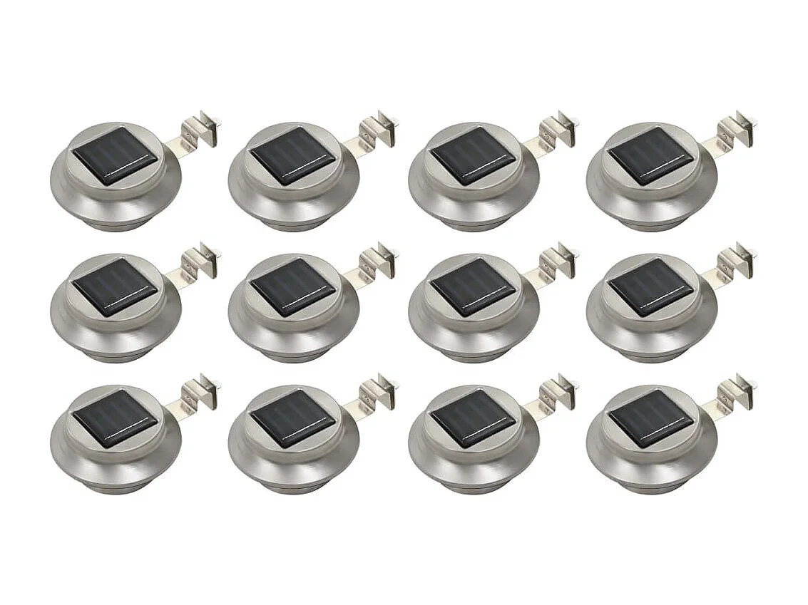 Lampes solaires à LED rondes d'extérieur 12 pcs 12 cm Blanc FR672585