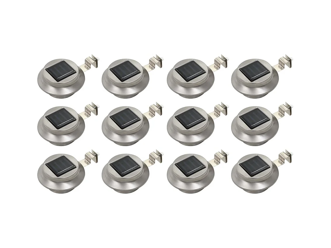 Lampes solaires à LED rondes d'extérieur 12 pcs 12 cm Blanc FR672585