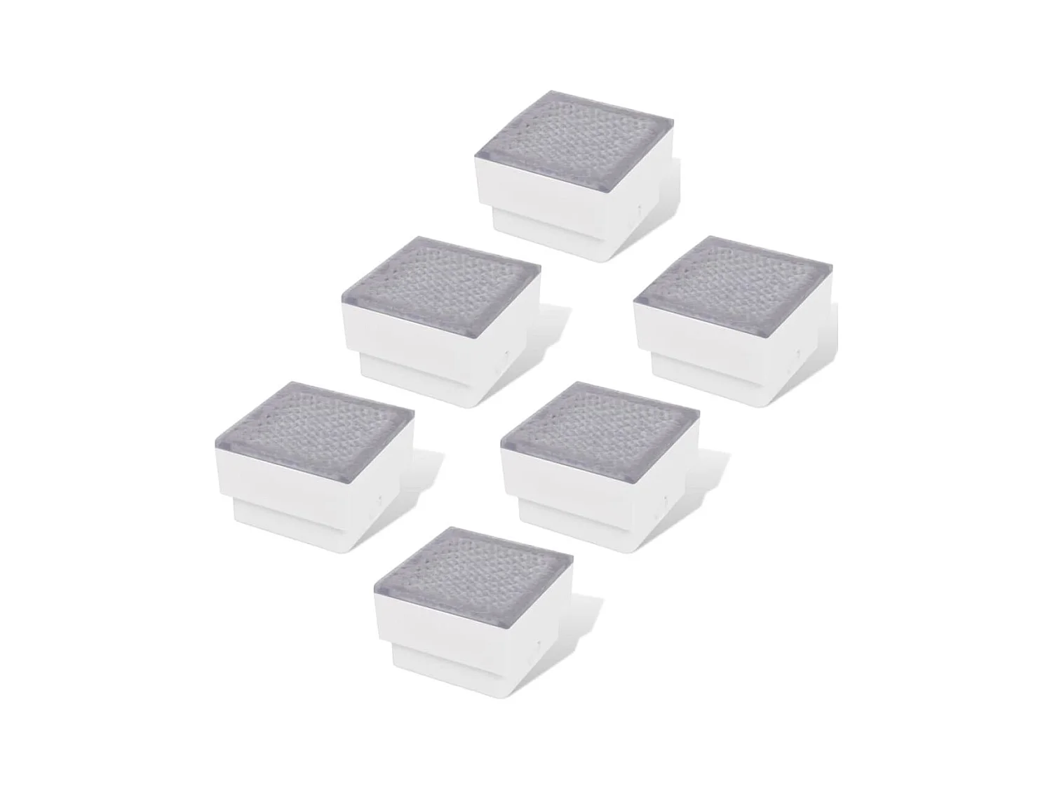 6 lampes LED d'éclairage incorporées au sol 100x100x68 mm FR137428