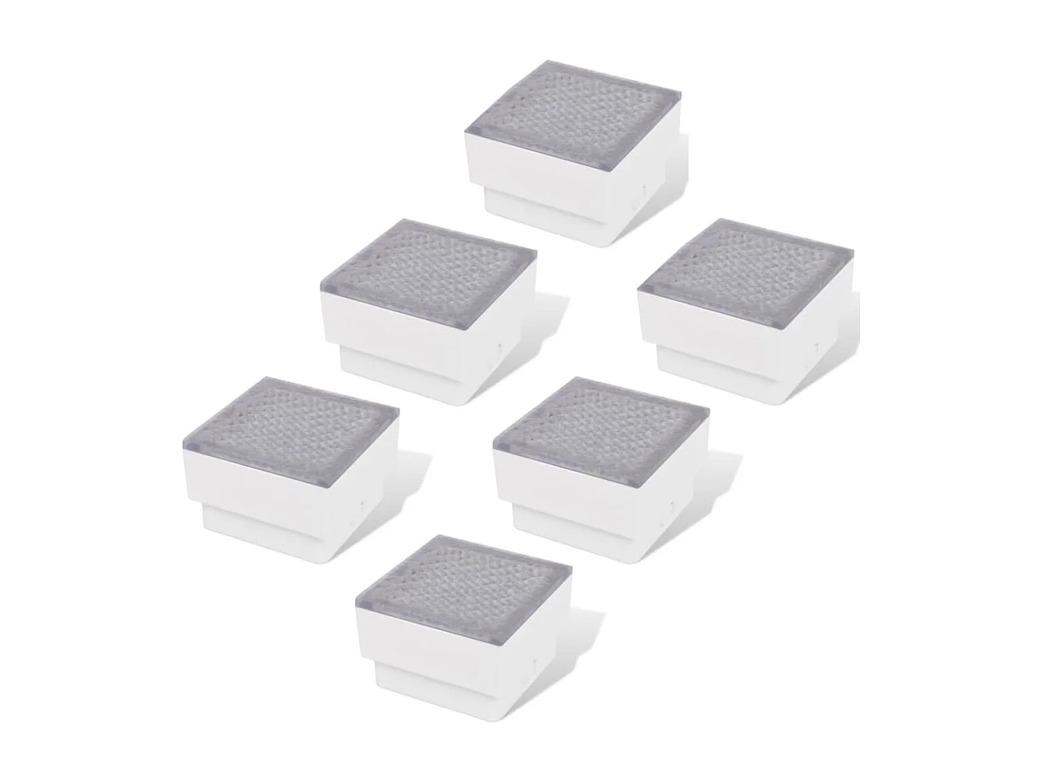 6 lampes LED d'éclairage incorporées au sol 100x100x68 mm FR137428