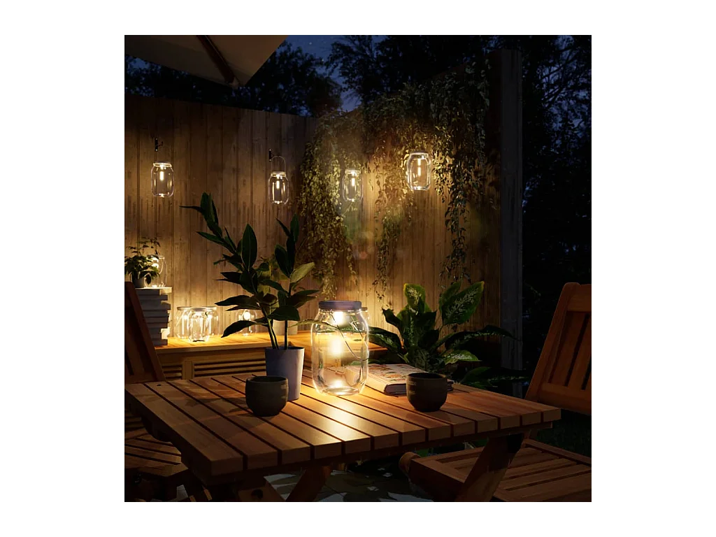 Lampe solaire en verre d'extérieur 12 pcs blanc chaud FR699490