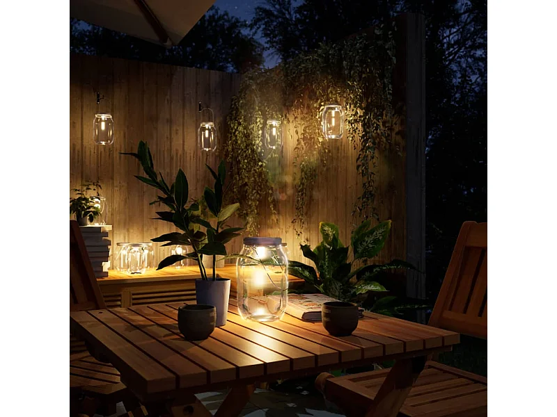 Lampe solaire en verre d'extérieur 12 pcs blanc chaud FR699490