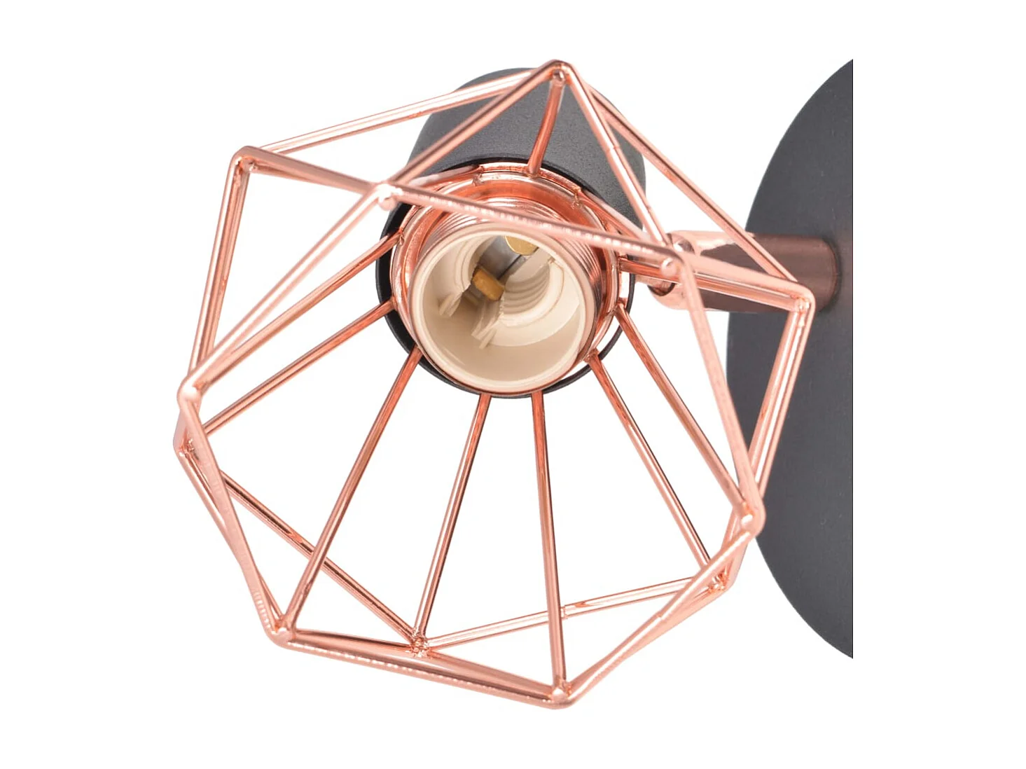 Lampe murale 2 pcs E14 Noir et Cuivre FR199893