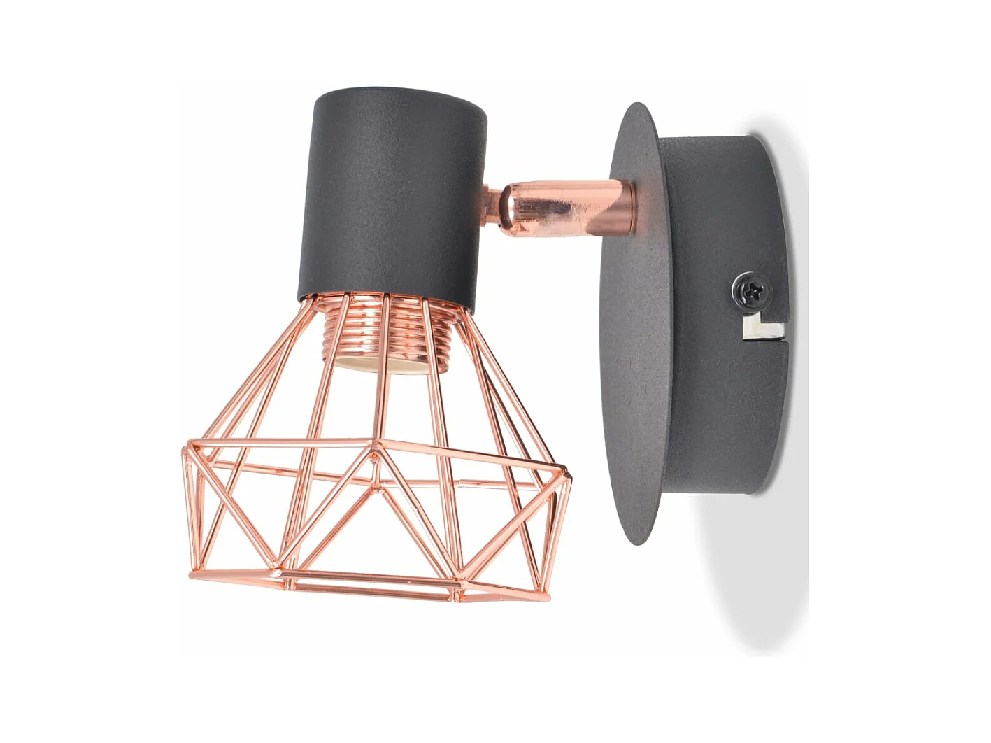 Lampe murale 2 pcs E14 Noir et Cuivre FR199893