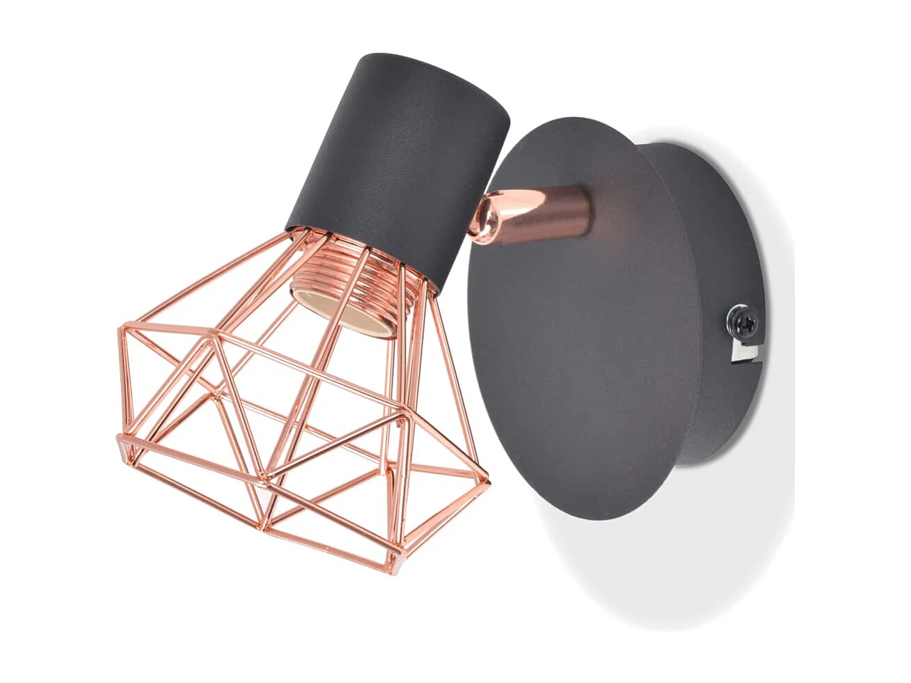 Wandlamp E14 zwart en koper 2 st BE803133