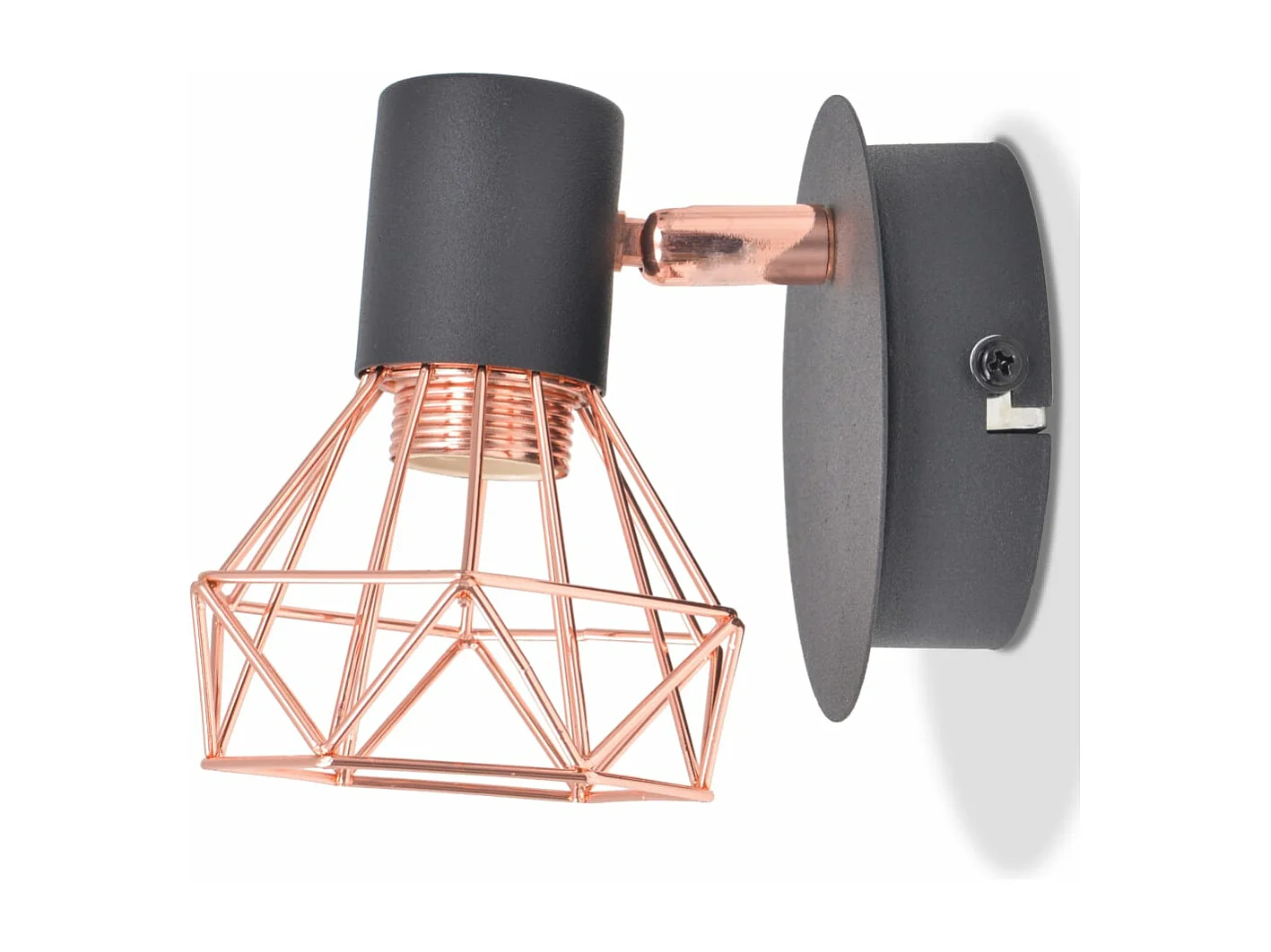 Wandlamp E14 zwart en koper 2 st BE803133