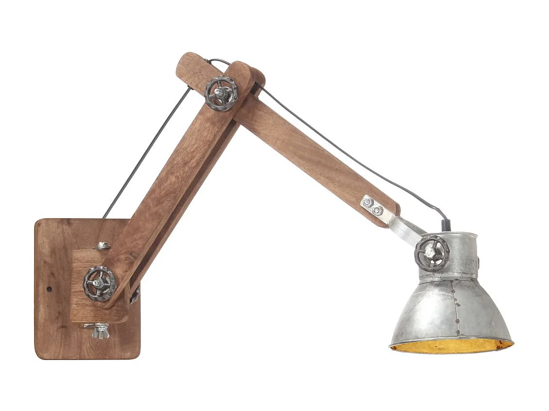 Wandlamp industrieel rond E27 zilverkleurig BE240161