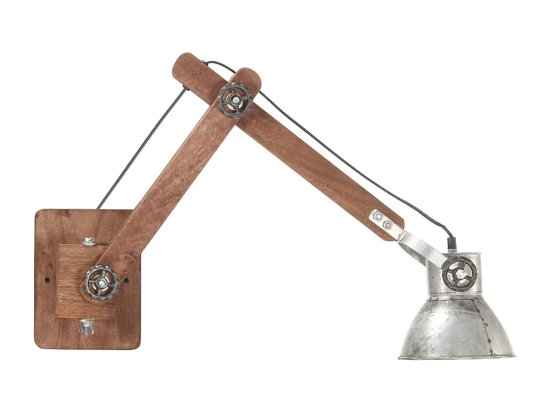 Wandlamp industrieel rond E27 zilverkleurig BE240161