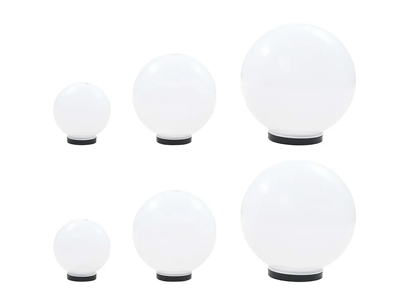 6 pcs conjunto de candeeiros esféricos LED 20/30/40 cm PMMA PT252269