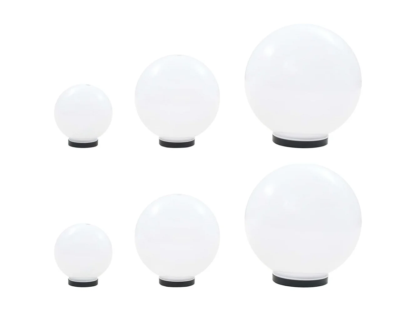 6 pcs conjunto de candeeiros esféricos LED 20/30/40 cm PMMA PT252269