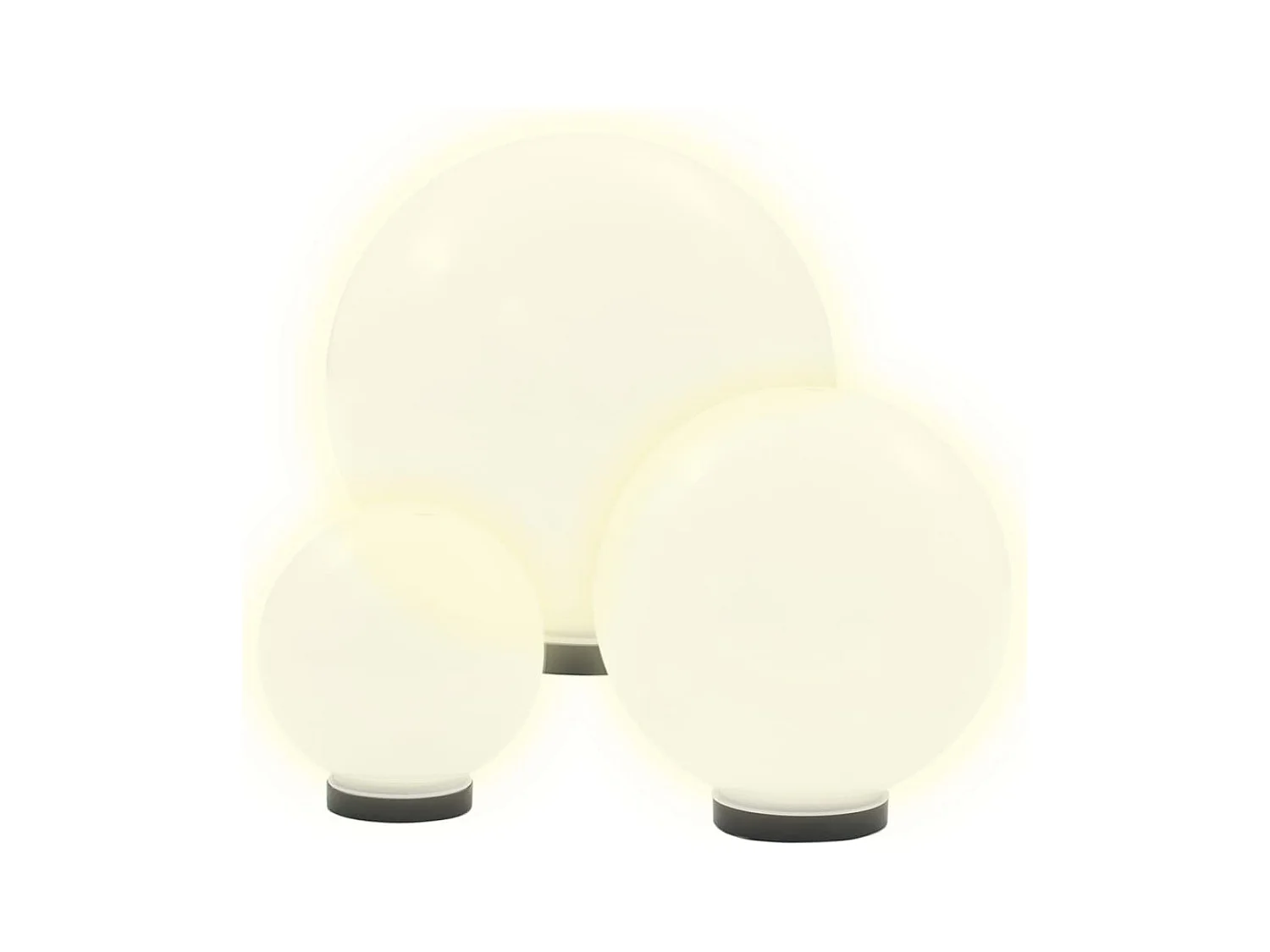 6 pcs Jeu de lampe boule à LED PMMA sphérique 20/30/40 cm FR684679