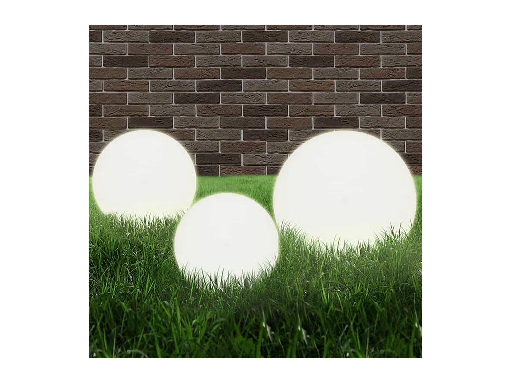 6 pcs Jeu de lampe boule à LED PMMA sphérique 20/30/40 cm FR684679