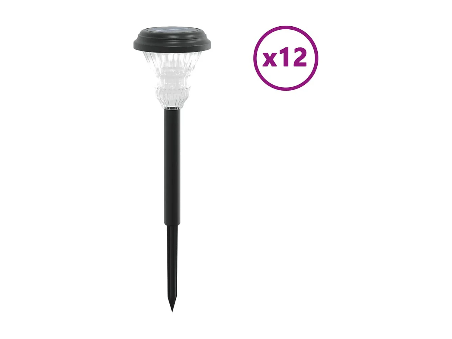 Lampes solaires d'allées et piquets de sol 12 pcs blanc FR590510