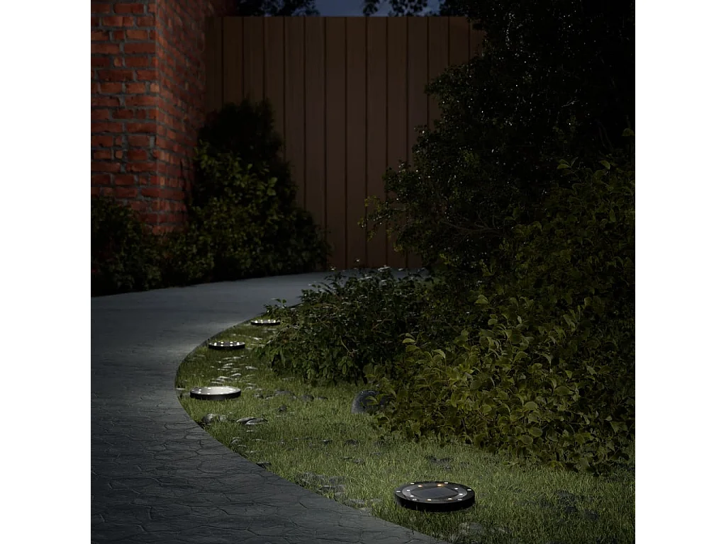 Luces solares suelo jardín con pico tierra blanco cálido 12 uds ES168131