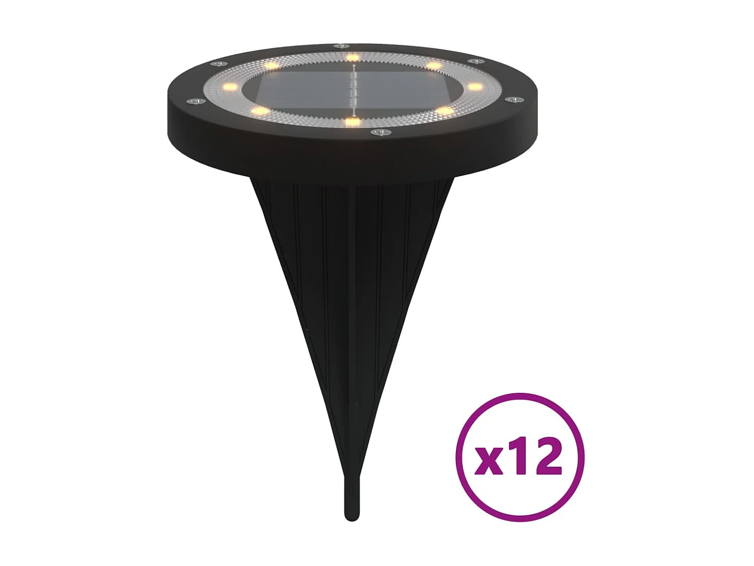 Luces solares suelo jardín con pico tierra blanco cálido 12 uds ES168131