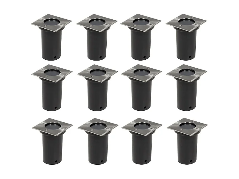 12 pcs Lampes encastrables au sol d'extérieur Carré FR674059