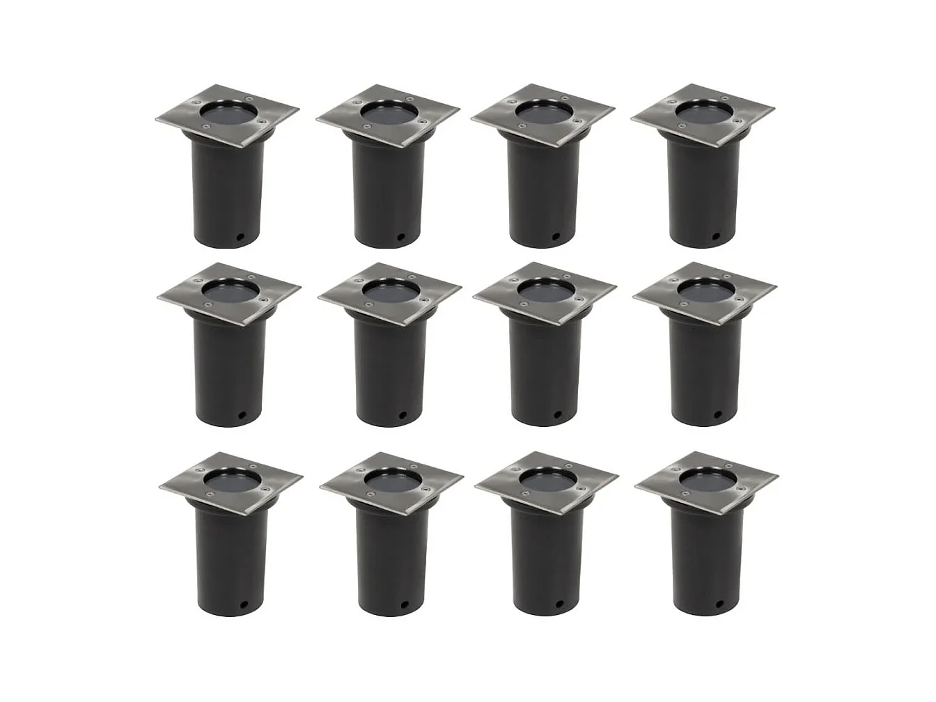 12 pcs Lampes encastrables au sol d'extérieur Carré FR674059