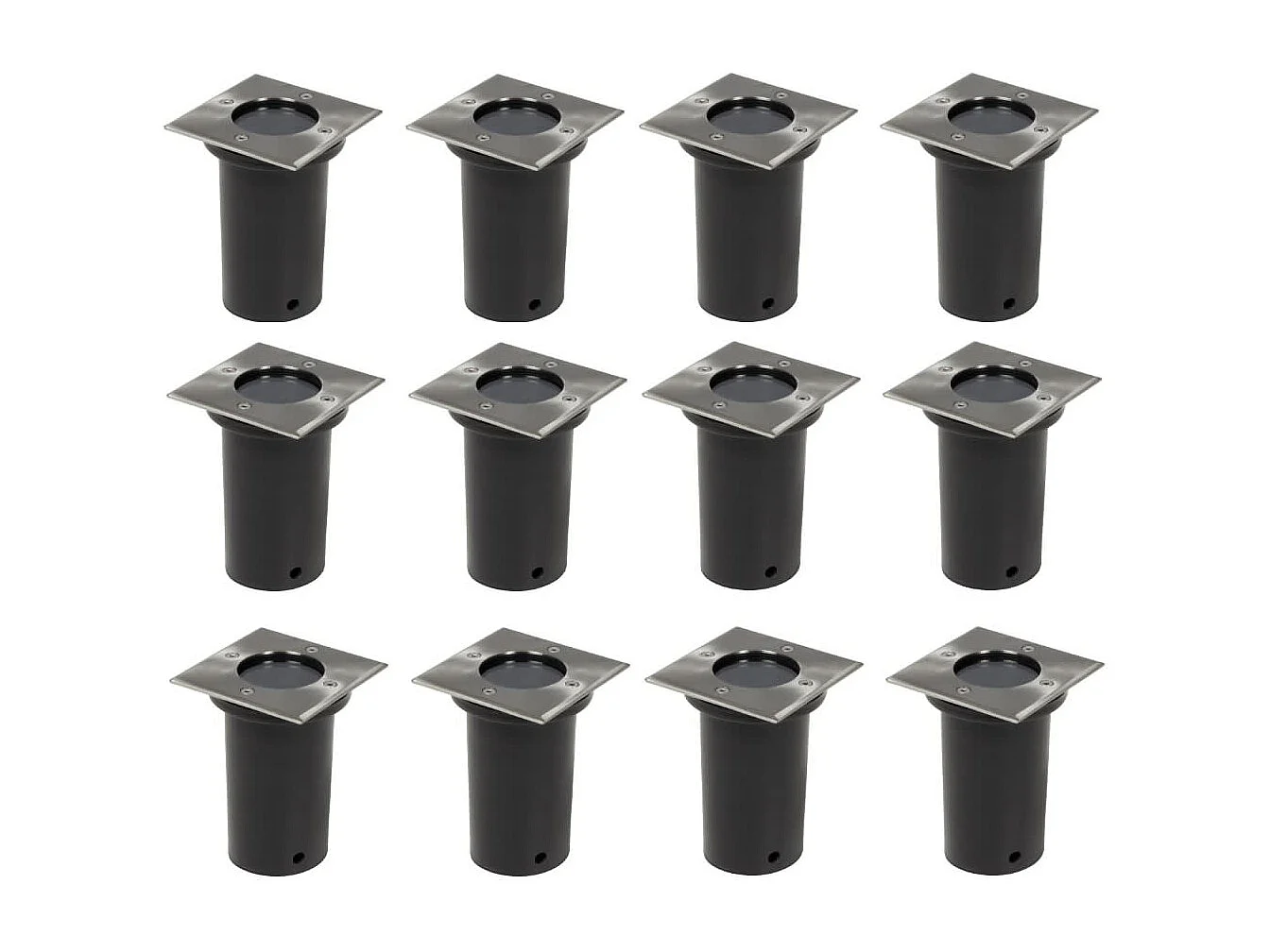 Iluminação para chão de exterior 12 pcs quadrado PT772893