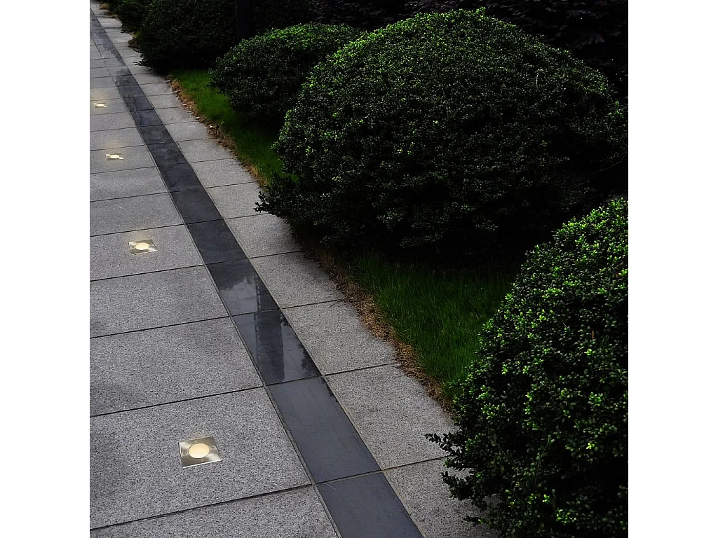 Iluminação para chão de exterior 12 pcs quadrado PT772893